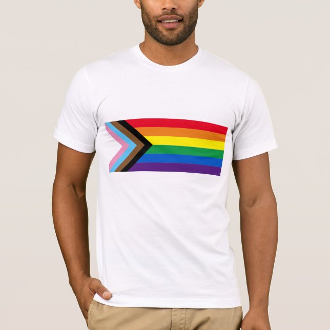 Camiseta Bandera de la diversidad gay inclusiva arco iris L (Anverso)