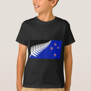Camiseta Bandera de la Helecho de Plata de Nueva Zelanda