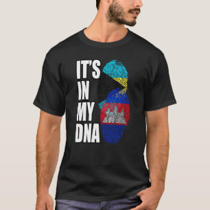 Camiseta Bandera de la herencia de ADN mixto camboyano y ba