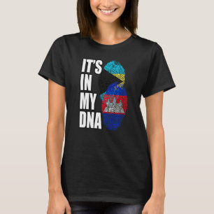 Camiseta Bandera de la herencia de ADN mixto camboyano y ba