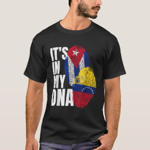 Camiseta Bandera de la herencia de ADN mixto cubano y venez