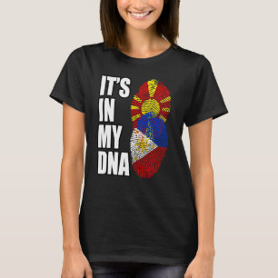 Camiseta Bandera de la herencia de ADN mixto filipino y mac