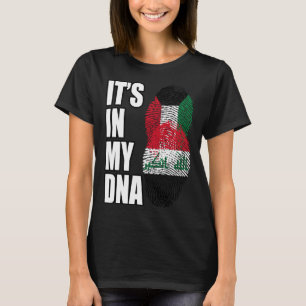 Camiseta Bandera de la herencia de ADN mixto kuwaití e iraq