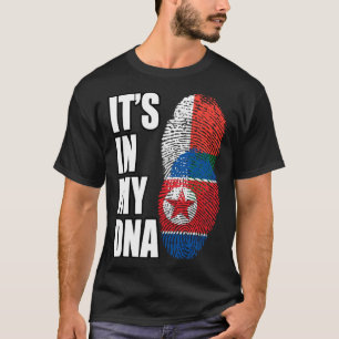 Camiseta Bandera de la herencia de ADN mixto norcoreano y m