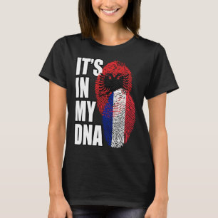 Camiseta Bandera de la herencia del ADN mixto albanés y fra