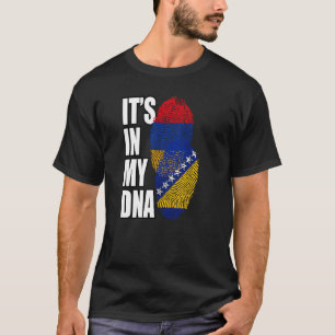 Camiseta Bandera de la herencia del ADN mixto bosnio y arme