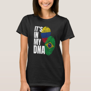 Camiseta Bandera de la herencia del ADN mixto brasileño y c