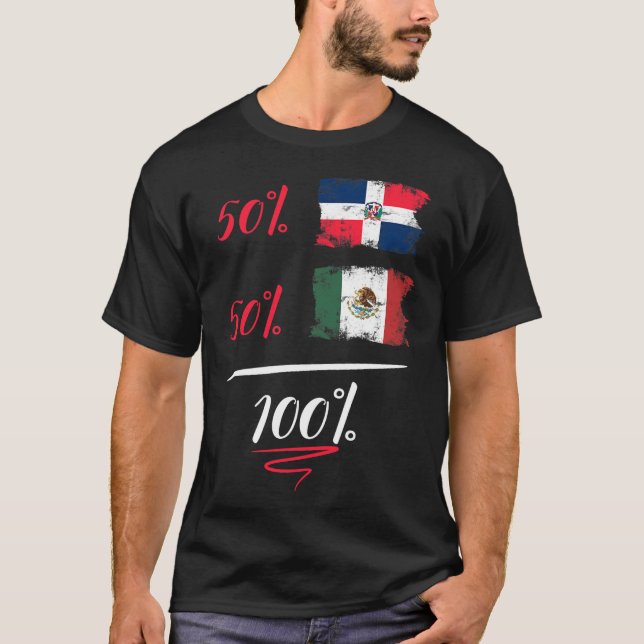 Camiseta Bandera De La Herencia Dominicana Y México Orgullo (Anverso)