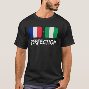 Camiseta Bandera de la herencia francesa más nigeriana