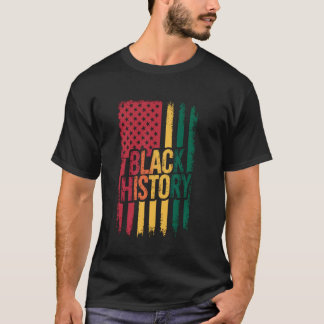 Camiseta Bandera de la historia negra de EE. UU. Patriota a