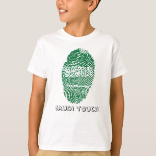 Camiseta Bandera de la huella dactilar del tacto del saudí