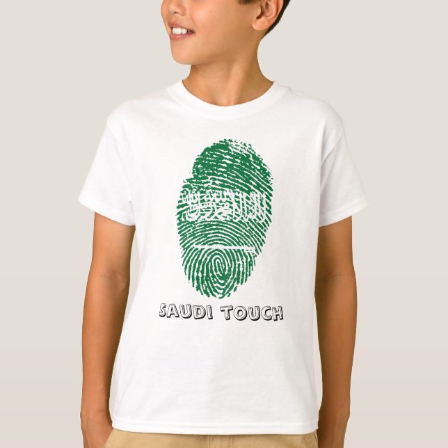 Camiseta Bandera de la huella dactilar del tacto del saudí (Anverso)