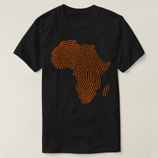 Camiseta Bandera de la huella digital del ADN de África Dis (Diseño del anverso)