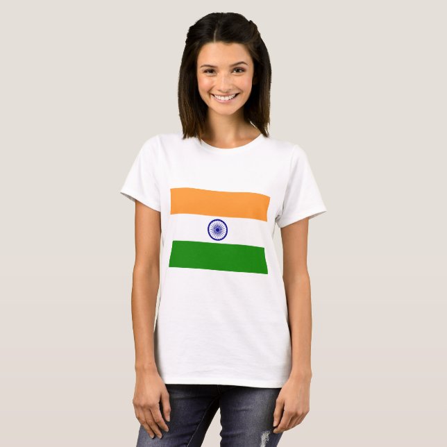Camiseta Bandera de la India (Anverso completo)