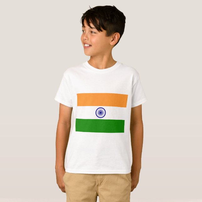 Camiseta Bandera de la India (Anverso completo)