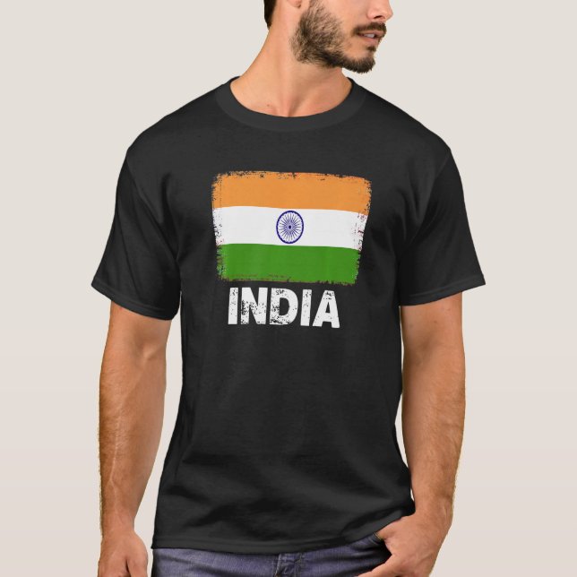 Camiseta Bandera de la India apoya a mujeres de la India (Anverso)