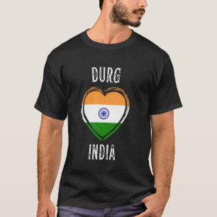 Camiseta Bandera de la India Corazón Ciudad de Durg