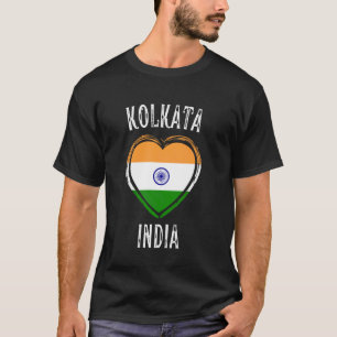 Camiseta Bandera de la India Corazón Ciudad de Kolkata
