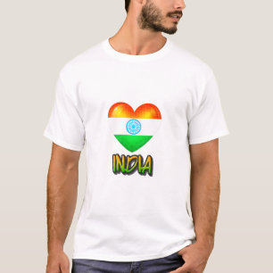 Camiseta Bandera de la India: corte del corazón