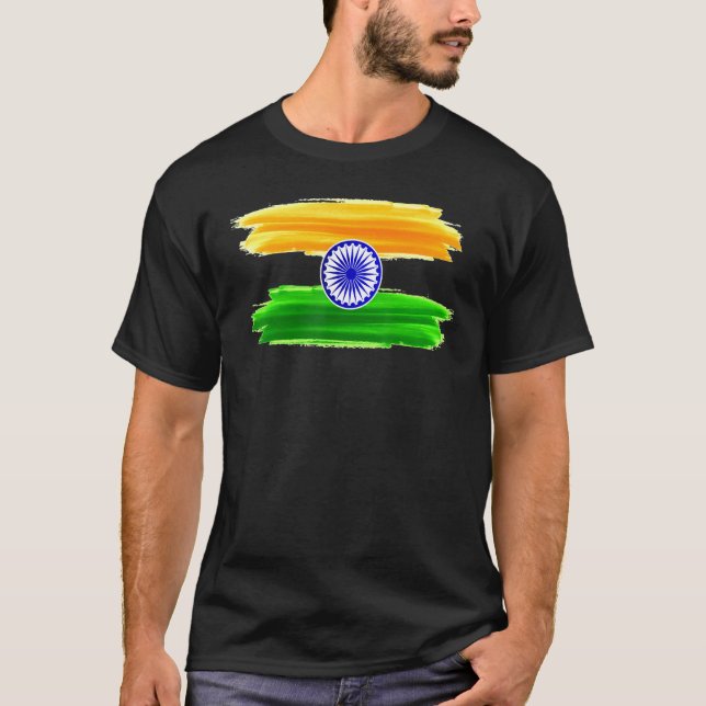 Camiseta Bandera de la India, Día de la Independencia 15 de (Anverso)