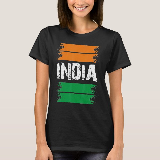 Camiseta Bandera de la India, Día de la Independencia 15 de (Anverso)