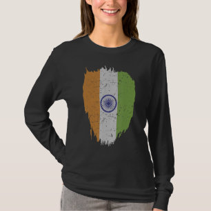 Camiseta Bandera De La India En Color Tricolor Con Ashoka C