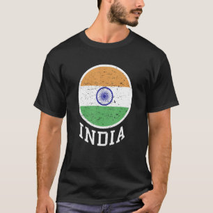 Camiseta Bandera De La India En Color Tricolor Con Ashoka C