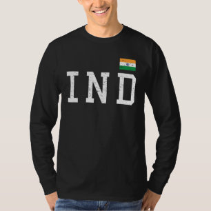 Camiseta Bandera De La India En Color Tricolor Con Ashoka C