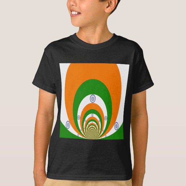 Camiseta Bandera de la India Kaleidoscope: Unidad sin fin y (Anverso)