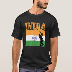 Camiseta Bandera de la India Orgulloso jugador de críquet i
