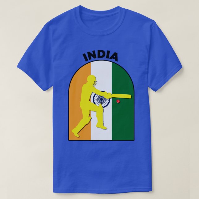 Camiseta Bandera de la India para los cricket (Diseño del anverso)