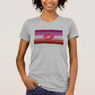 Camiseta Bandera de la lesbiana del lápiz labial
