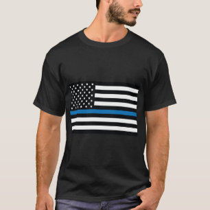 Camiseta Bandera de la línea azul, bandera estadounidense c