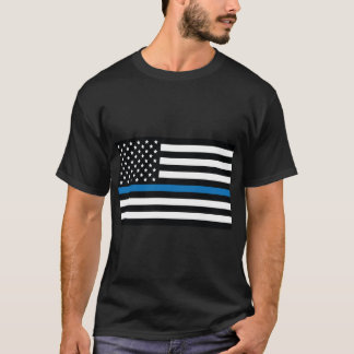 Camiseta Bandera de la línea azul, bandera estadounidense c