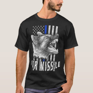 Camiseta Bandera de la línea azul delgada vertical K9 del m