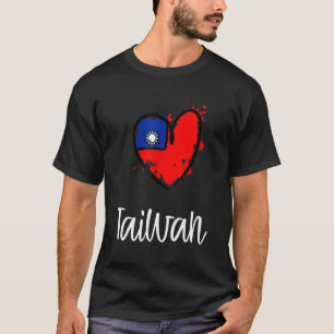 Camiseta Bandera de la línea del corazón de Taiwán Guay Asi