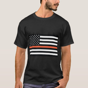 Camiseta Bandera de la línea del naranja, bandera estadouni