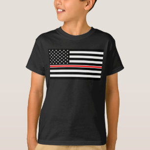 Camiseta Bandera de la Línea Roja Fina: Memorial a los Héro
