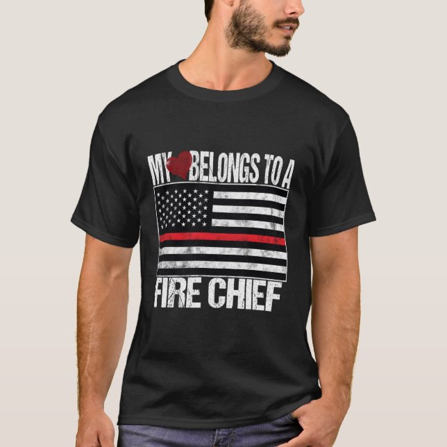 Camiseta Bandera De La Línea Roja Que Mi Corazón Pertenece  (Anverso)