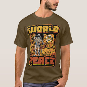 Camiseta Bandera de la luna del astronauta mundial de la pa