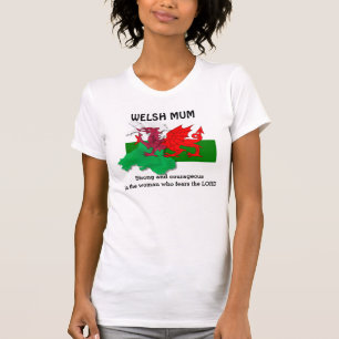 Camiseta Bandera de la MAMÁ WELSH del personalizable de Gal