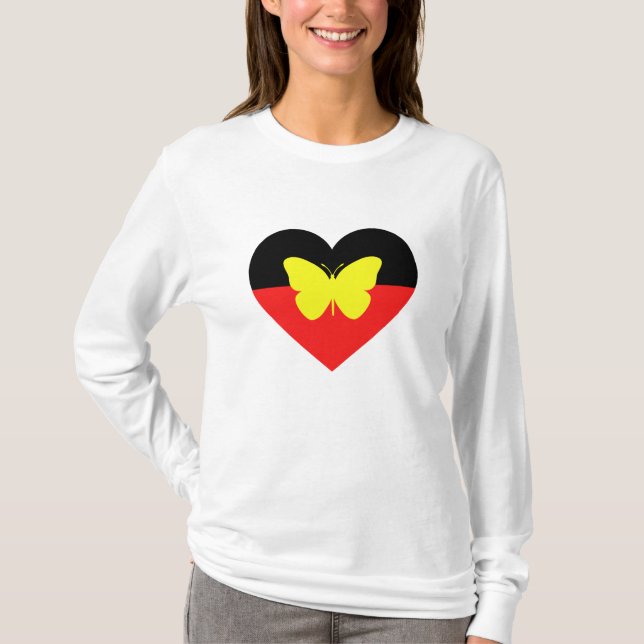 Camiseta Bandera de la mariposa aborigen (Anverso)