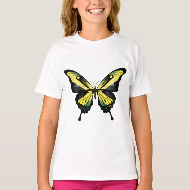 Camiseta Bandera de la mariposa de cola torta de Jamaica (Anverso)