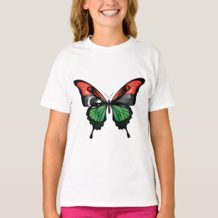 Camiseta Bandera de la mariposa de cola torta de Libia
