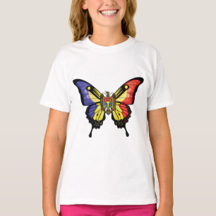 Camiseta Bandera de la mariposa de cola torta de Moldavia