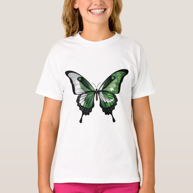 Camiseta Bandera de la mariposa de cola torta de Pakistán (Anverso)