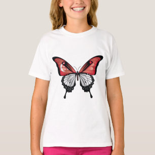 Camiseta Bandera de la mariposa de cola torta de Singapur