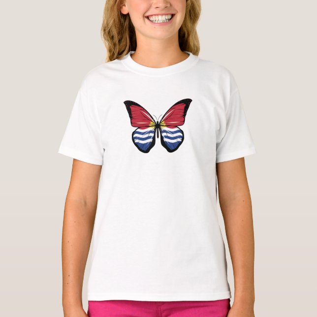 Camiseta Bandera de la mariposa de Kiribati (Anverso)