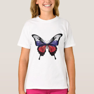 Camiseta Bandera de la mariposa de la cola de inflexión de 