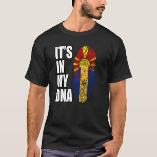 Camiseta Bandera De La Mezcla De ADN De Barbados Y Macedoni